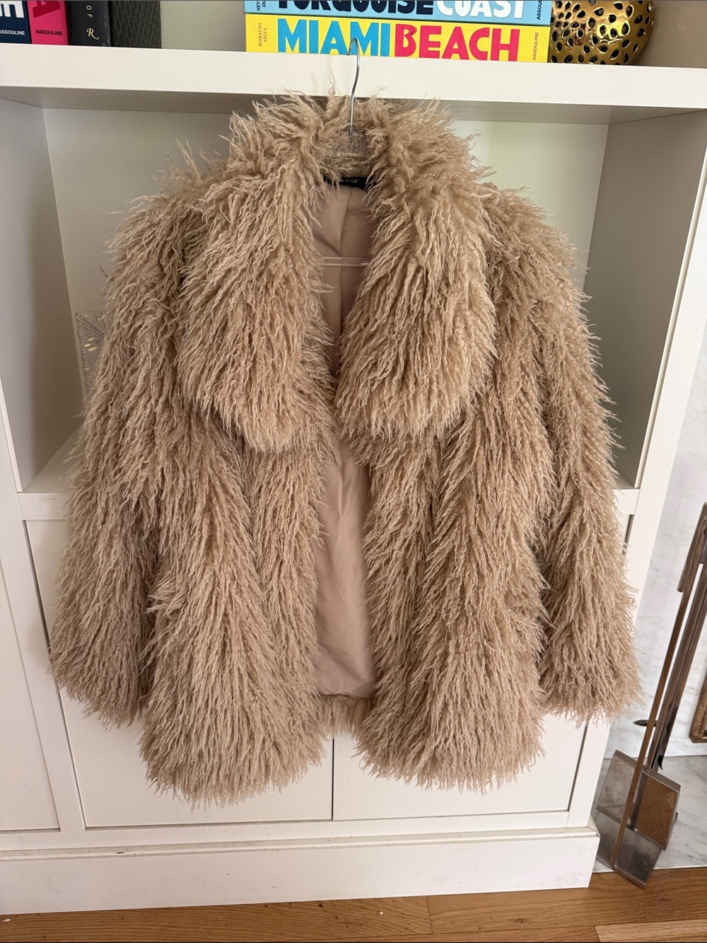 F&F Plush Teddy Jacket in Tan